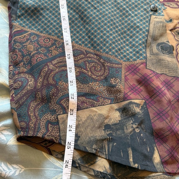 Vintage Ellen Tracy Patchwork Button-Up Shirt 100% Silk - Picture 11 of 12